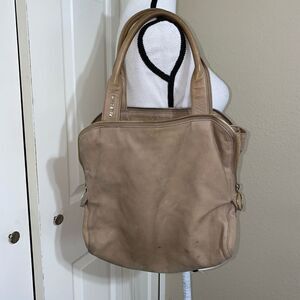 💜 paule ka purse handbag leather khaki tan